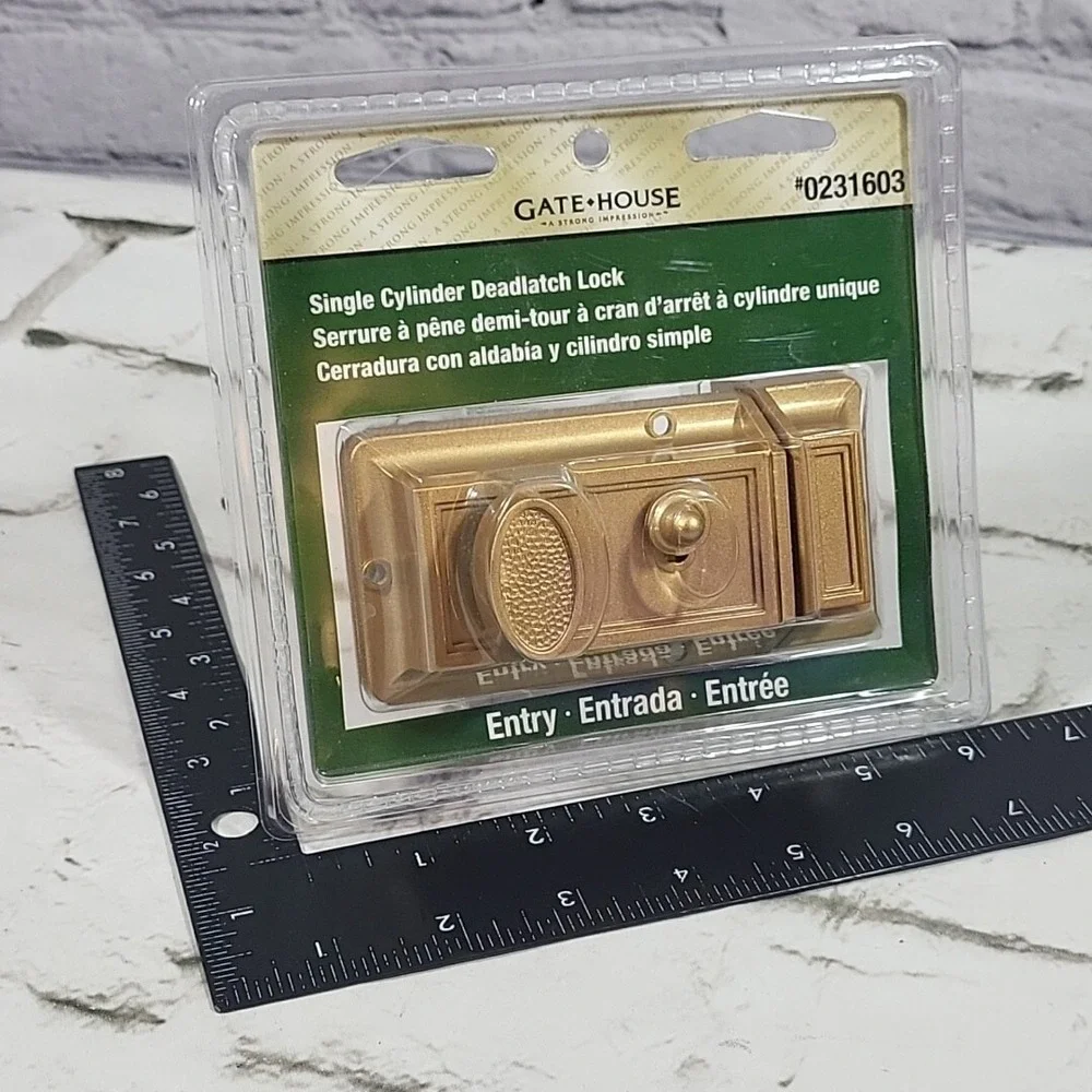 Gate House Brass Entry Deadlatch‎ Lock Single Cylinder 0231603- Bronze